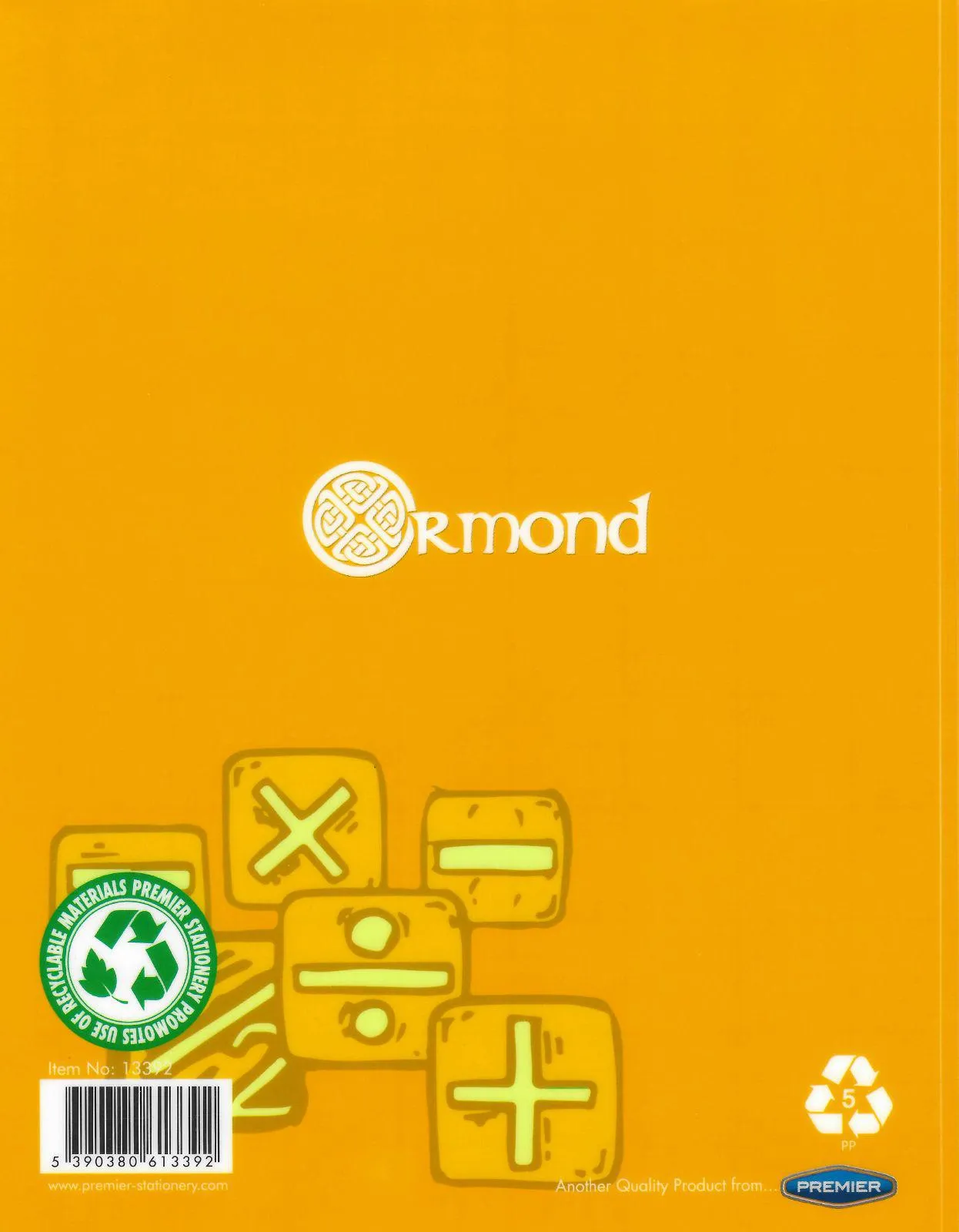 Ormond 40 Page Durable Cover 20mm Square Junior Sum Copy