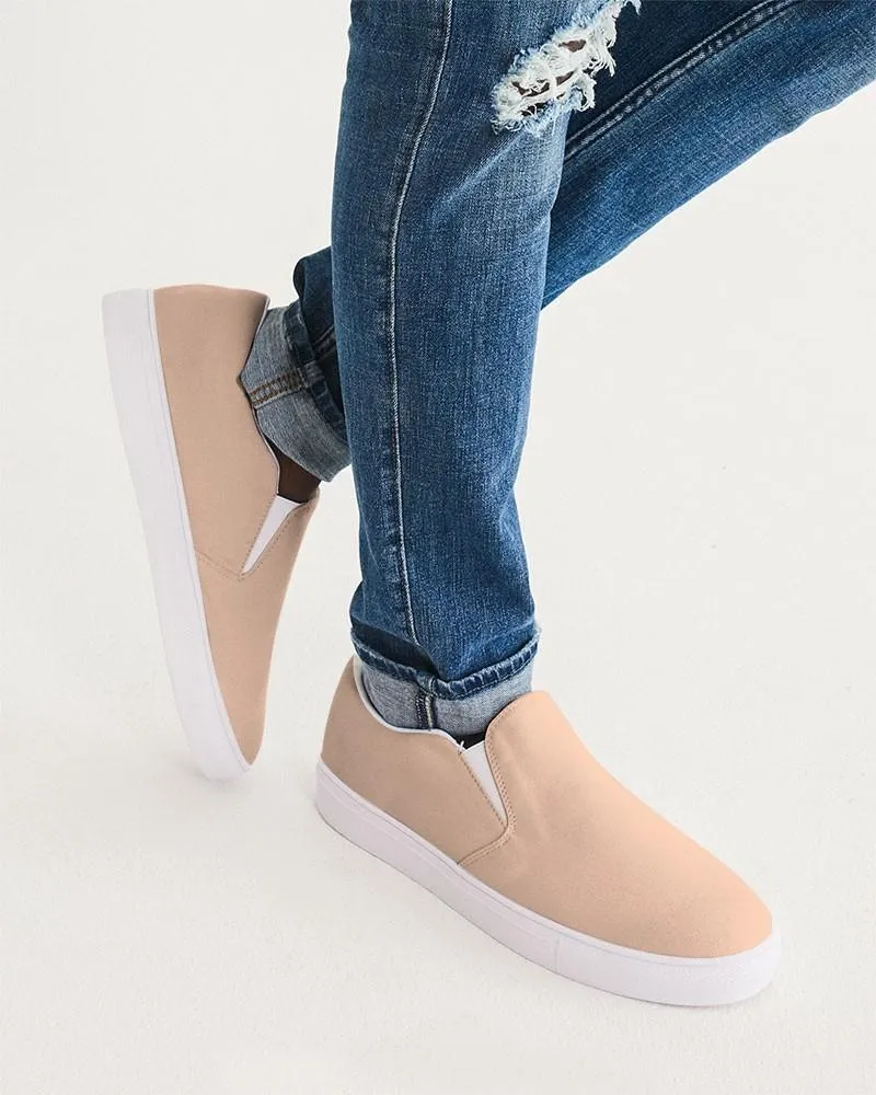 Pale Pastel Orange Slip-On Canvas Sneakers | Men's | Bright Pale Pastel Orange | C0M22Y30K0