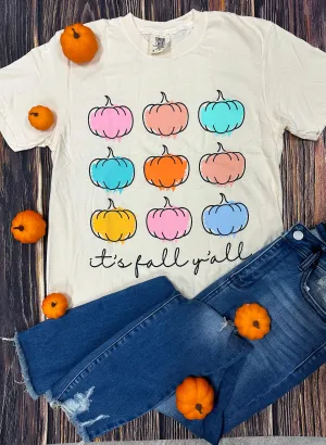 {PASTEL PUMPKINS} It's Fall Y'all Cream Crew Neck Tee