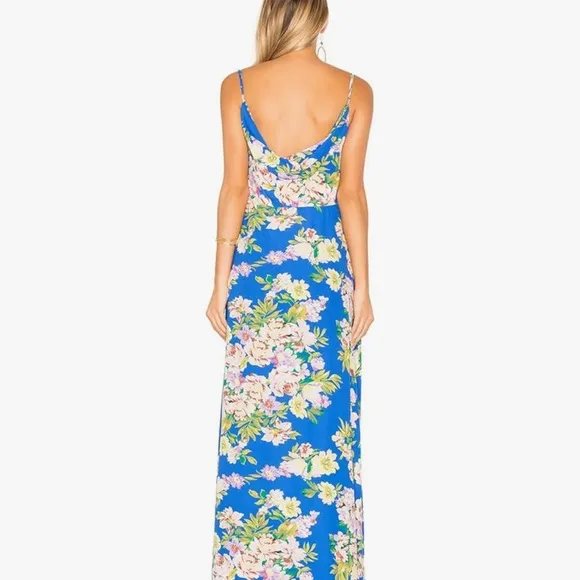 Privacy Please x Revolve Tyler Maxi Dress gown, Blue Floral Print - sz xs NEW