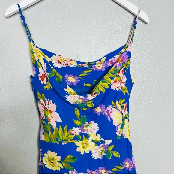 Privacy Please x Revolve Tyler Maxi Dress gown, Blue Floral Print - sz xs NEW