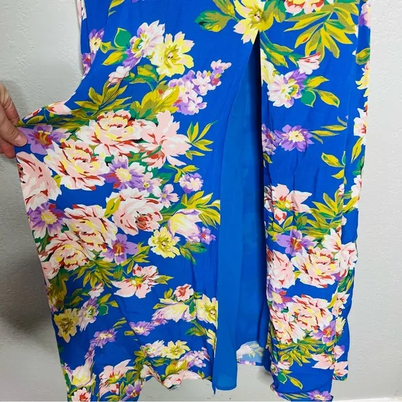 Privacy Please x Revolve Tyler Maxi Dress gown, Blue Floral Print - sz xs NEW