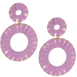 Purple Wrapped Thin Earrings