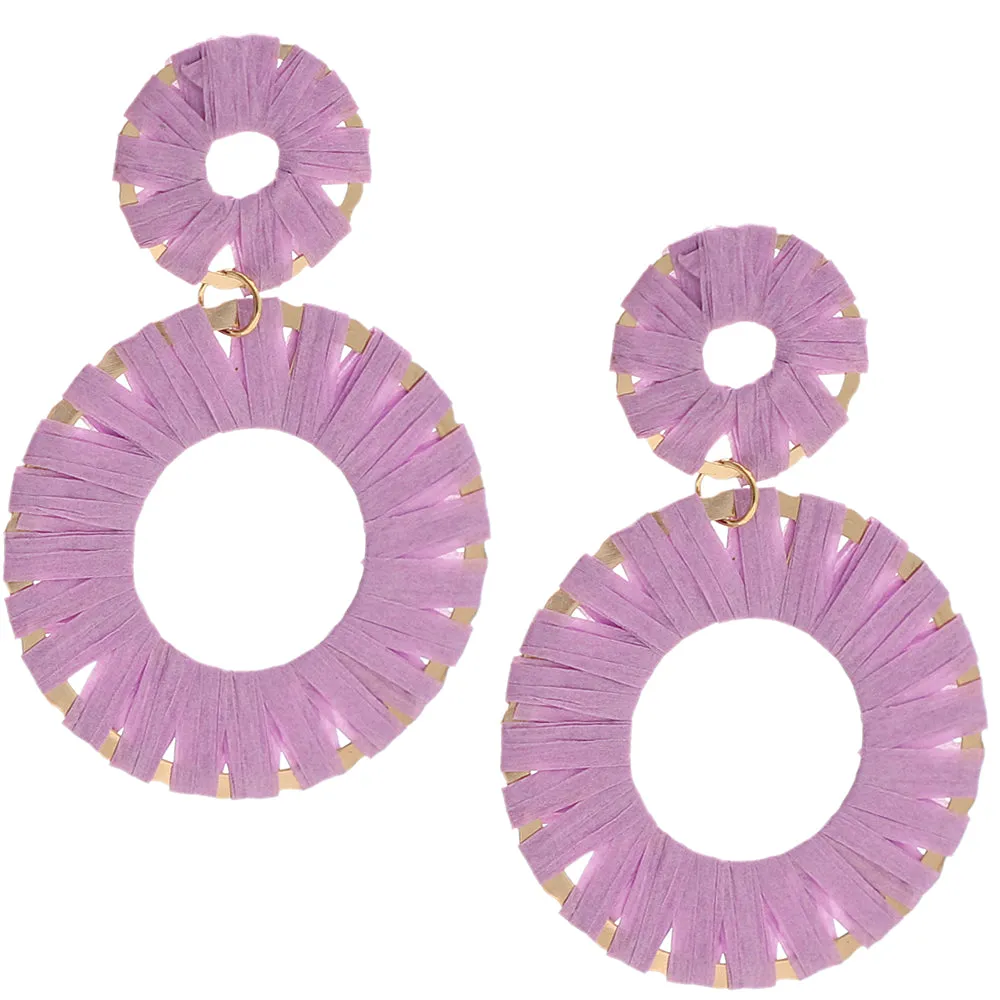 Purple Wrapped Thin Earrings