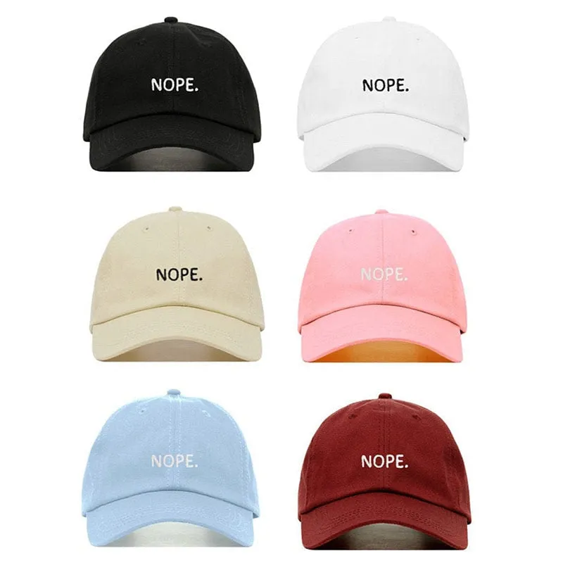 "NOPE" Casquette Baseball Snapback Brodée Rouge Bordeaux - URB1™
