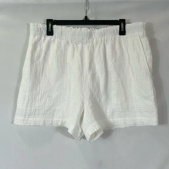Rails Leighton Short Size XL White Relaxed Fit Smocked Elastic Waist EUC