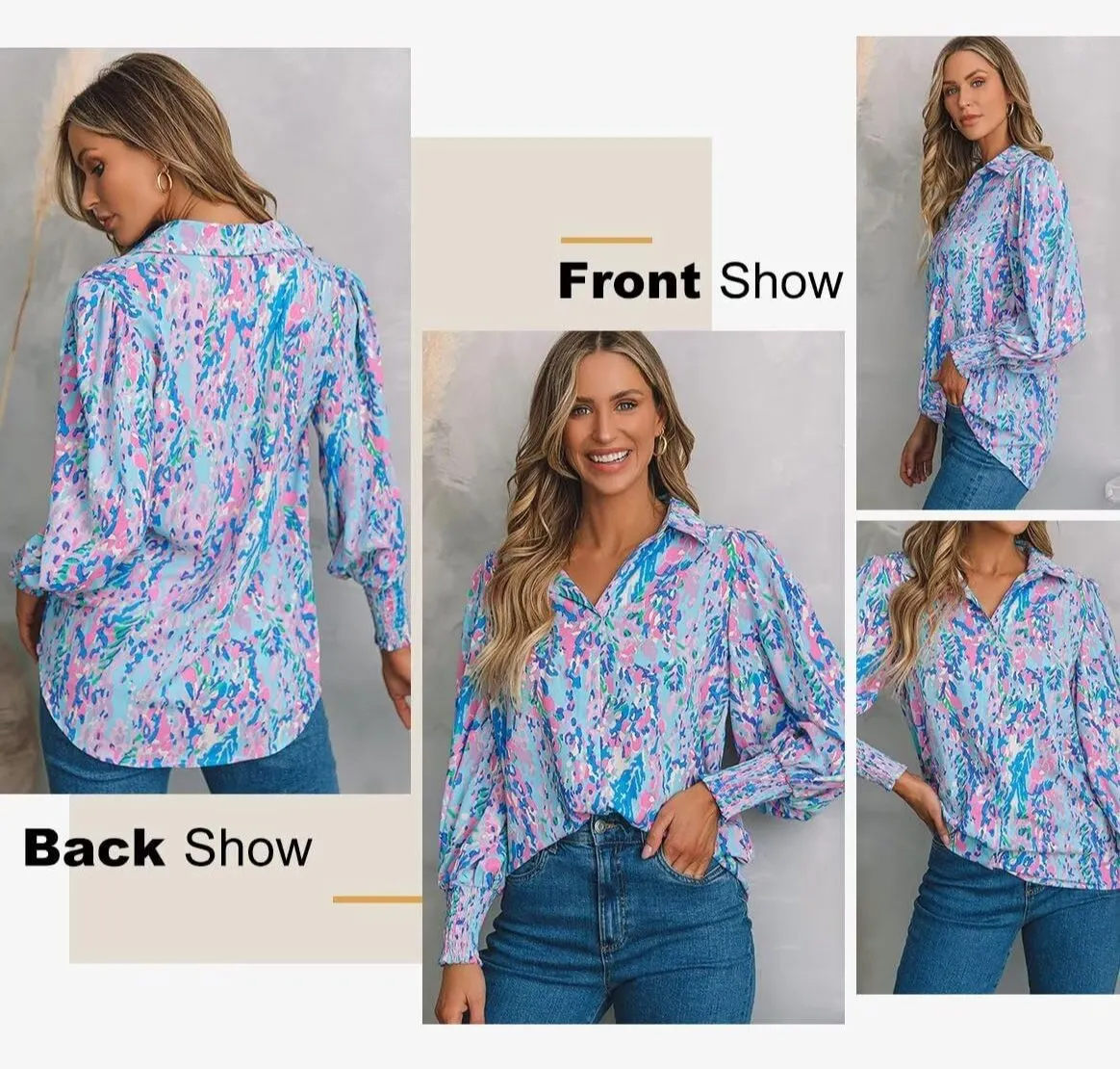 Risk Taker Lantern Sleeve Paisley Blouse
