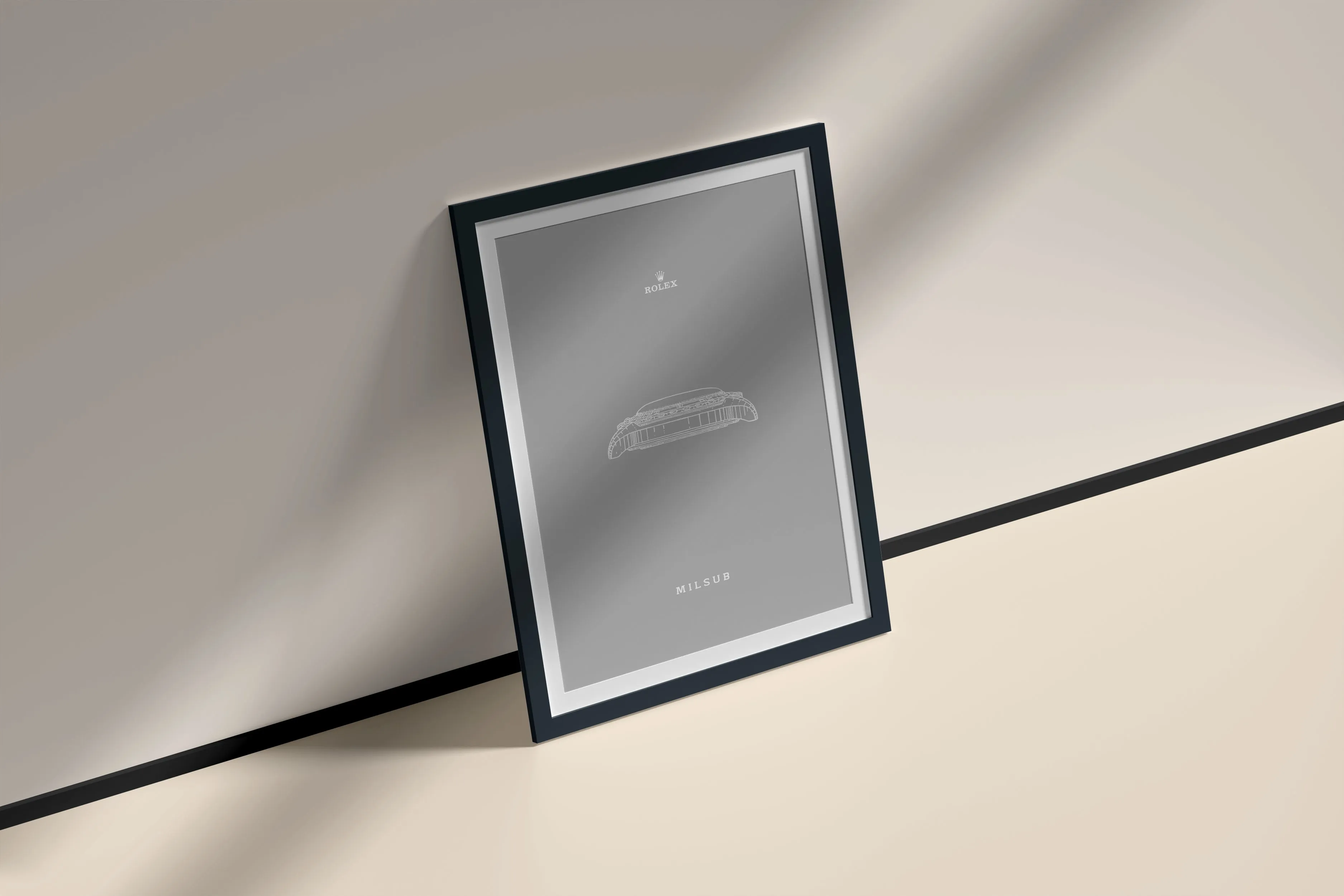 Rolex Milsub Framed Poster - Side View