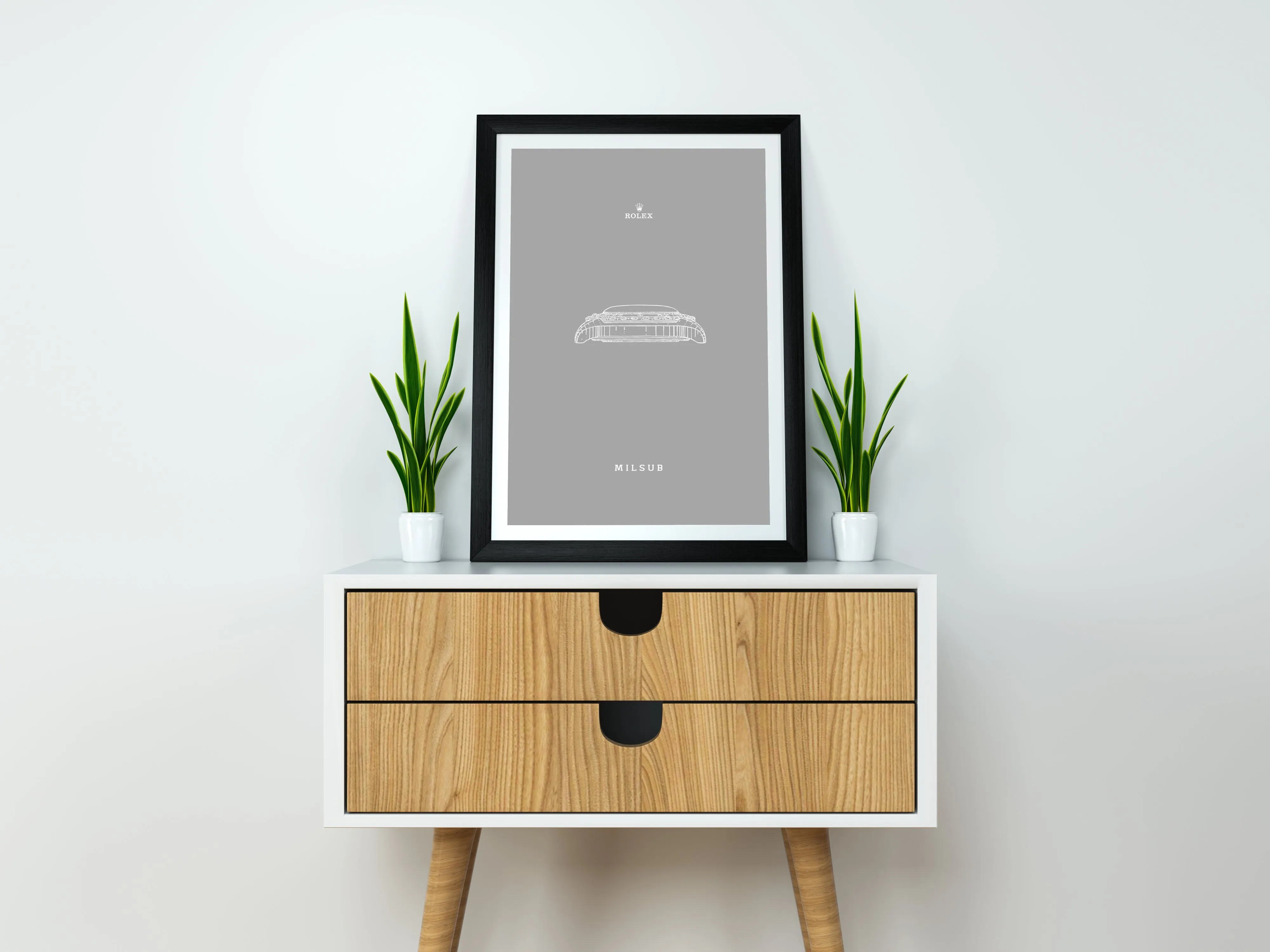 Rolex Milsub Framed Poster - Side View