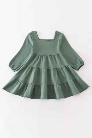 Sage tiered dress