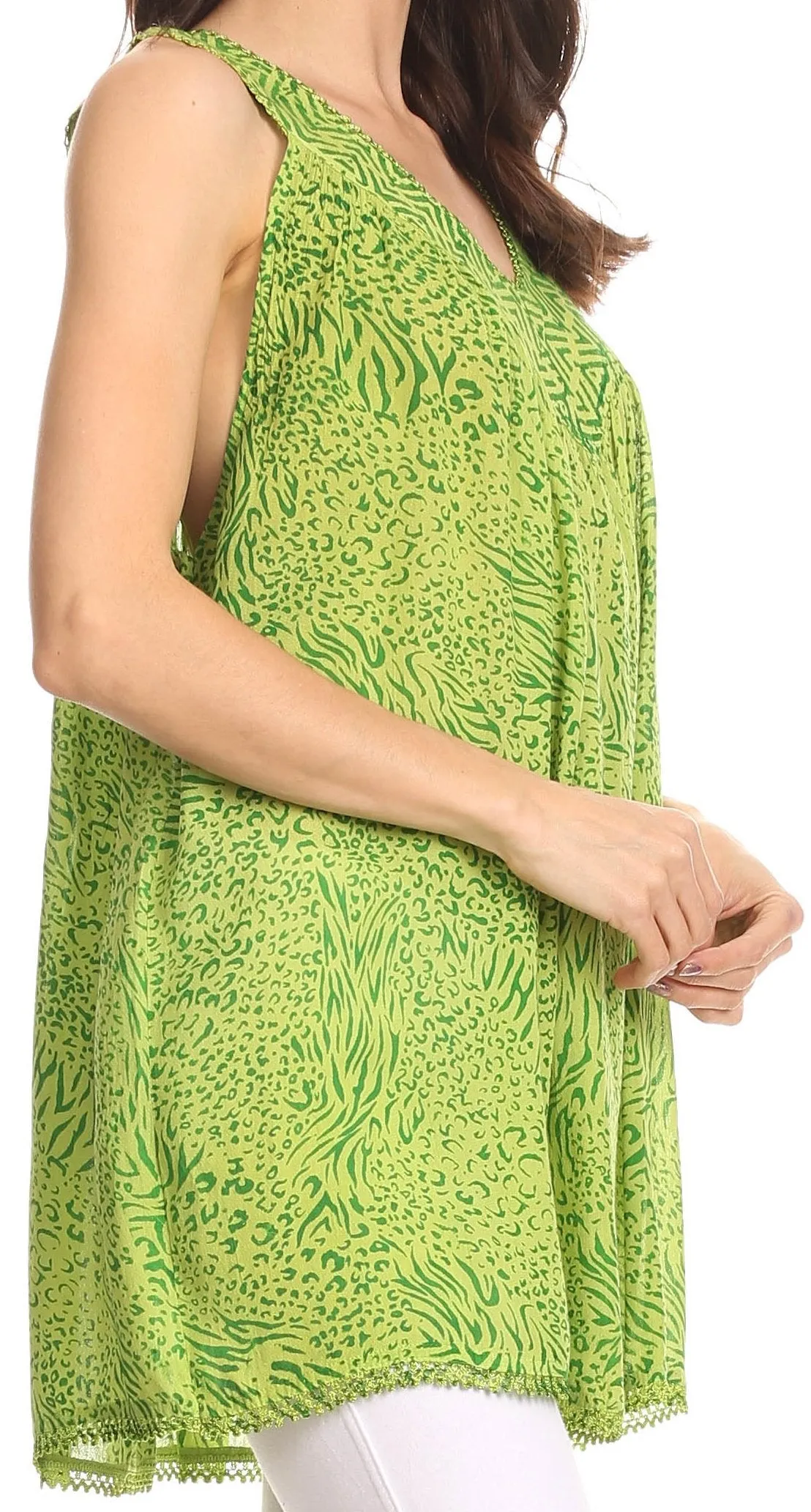 Sakkas Larissa V-Neck Animal Print Tank