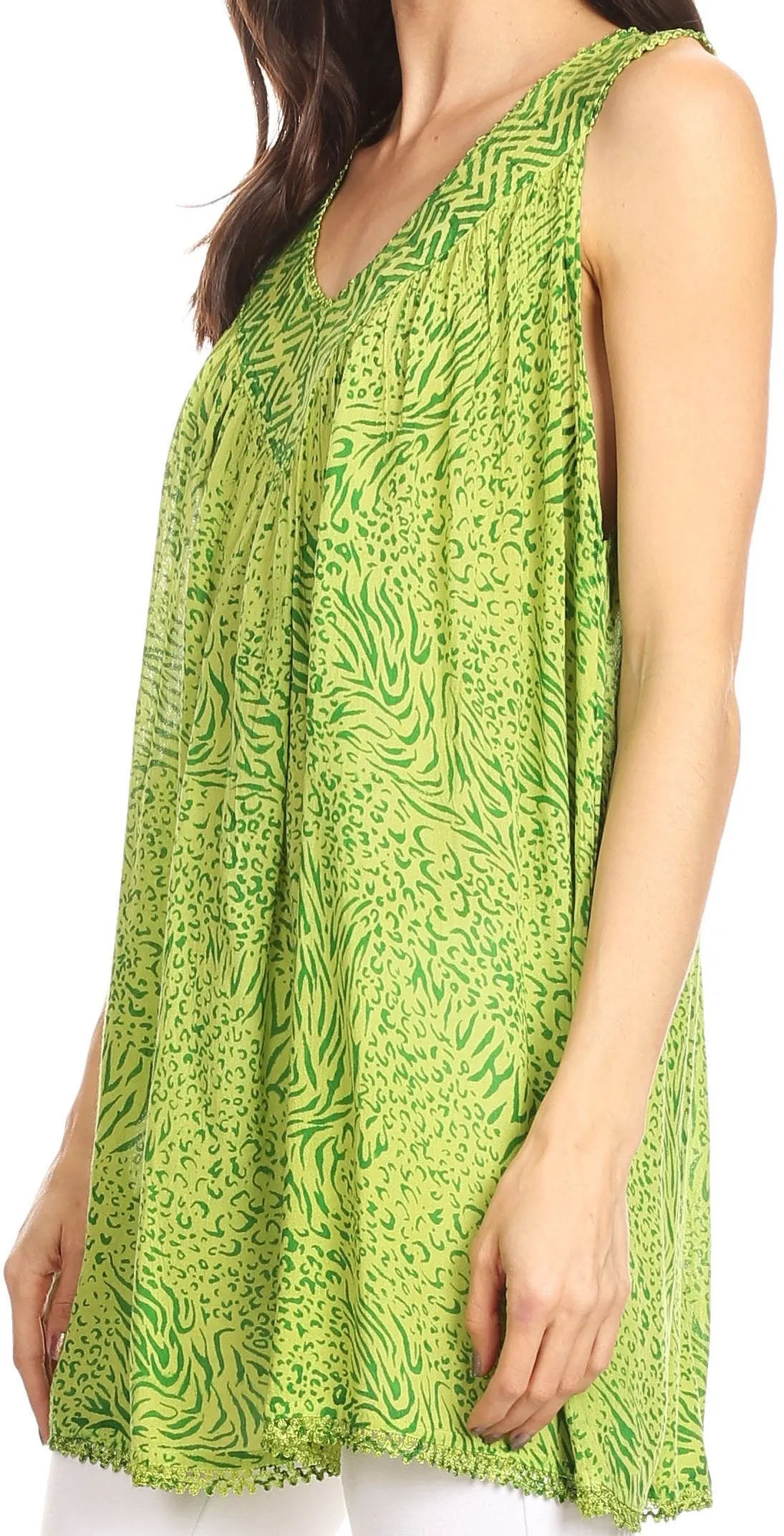 Sakkas Larissa V-Neck Animal Print Tank