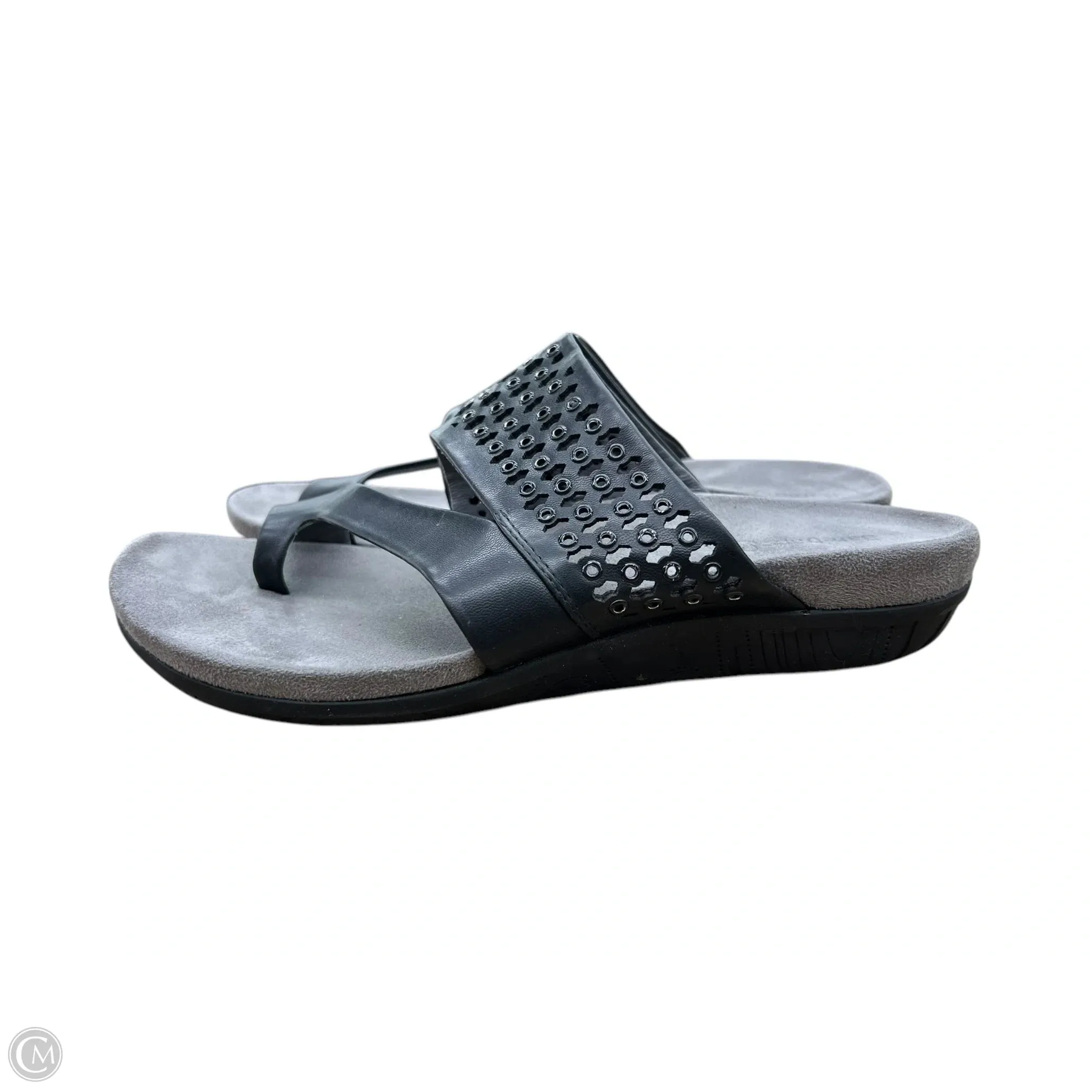 Sandals Flats By Bare Traps In Black & Grey, Size: 8.5