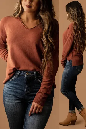 Second Time Around Sweater (Brick)