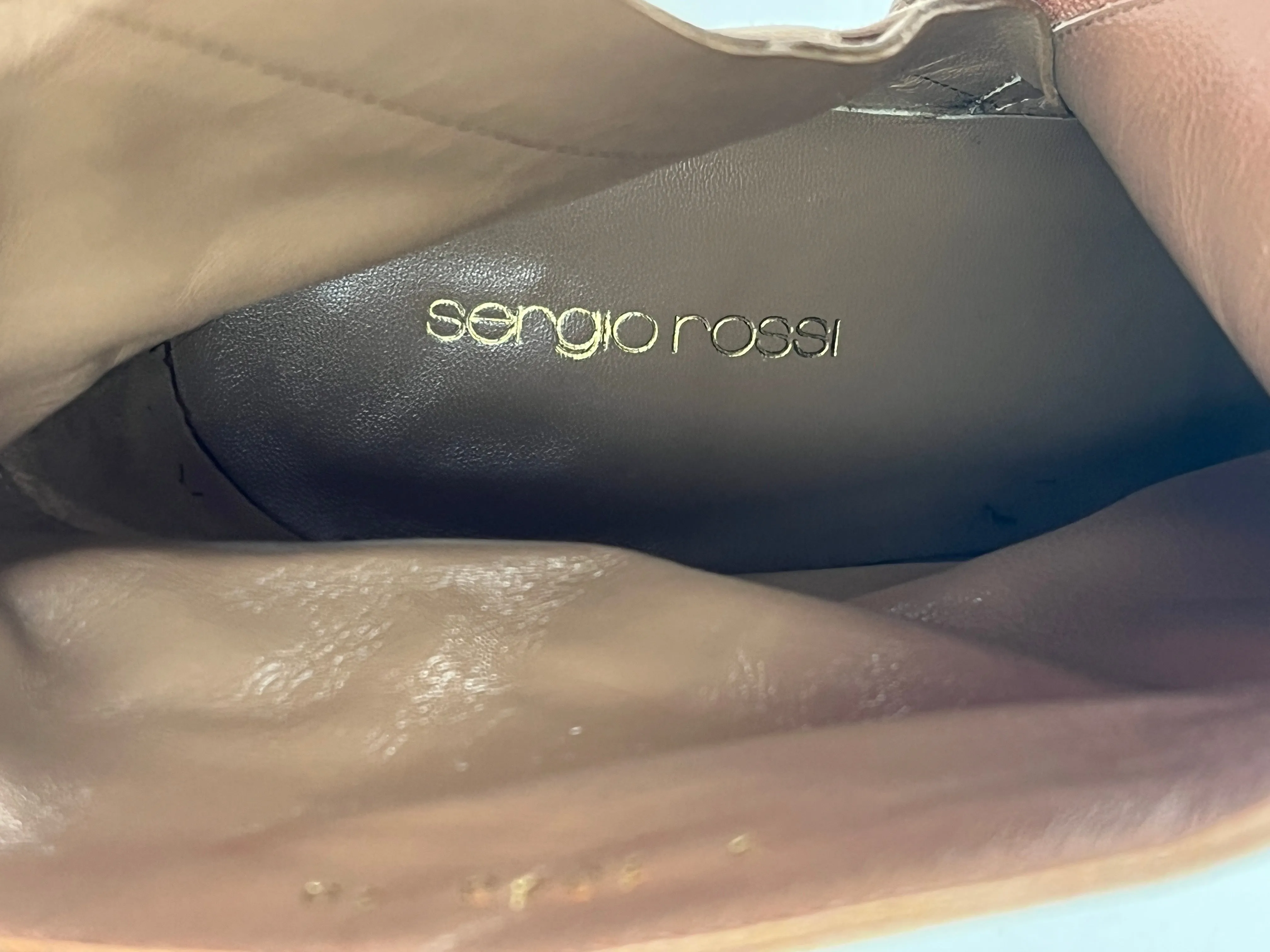Sergio Rossi Suede Platform Ankle Boots with Stiletto Heels in Beige Size 39.5/9