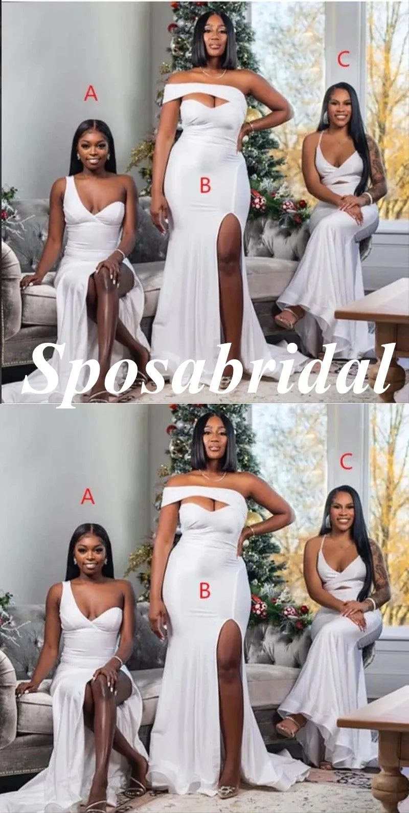 Sexy Mismatched Soft Satin Mermaid Floor Length Bridesmaid Dresses, BD3356