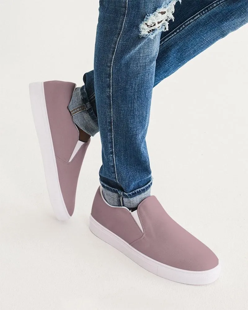 Shaded Pale Pastel Pink Brown Slip-On Canvas Sneakers | Men's | C0M30Y8K30