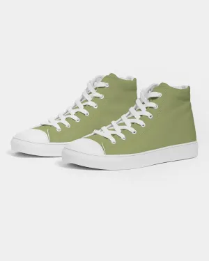 Shaded Pastel Warm Green High-Top Canvas Sneakers | Men's | C15M0Y60K30