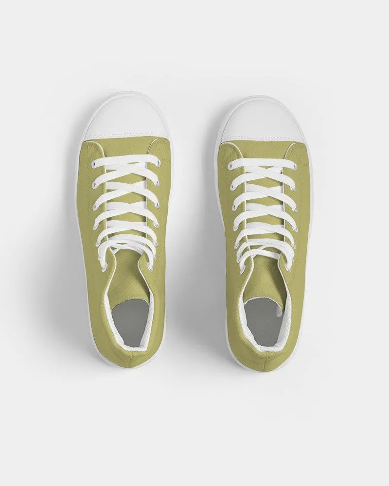 Shaded Pastel Yellow High-Top Canvas Sneakers | Men's | C0M0Y60K30