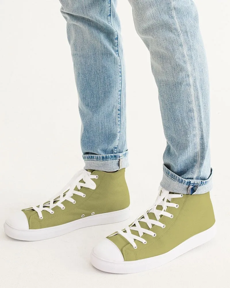 Shaded Pastel Yellow High-Top Canvas Sneakers | Men's | C0M0Y60K30