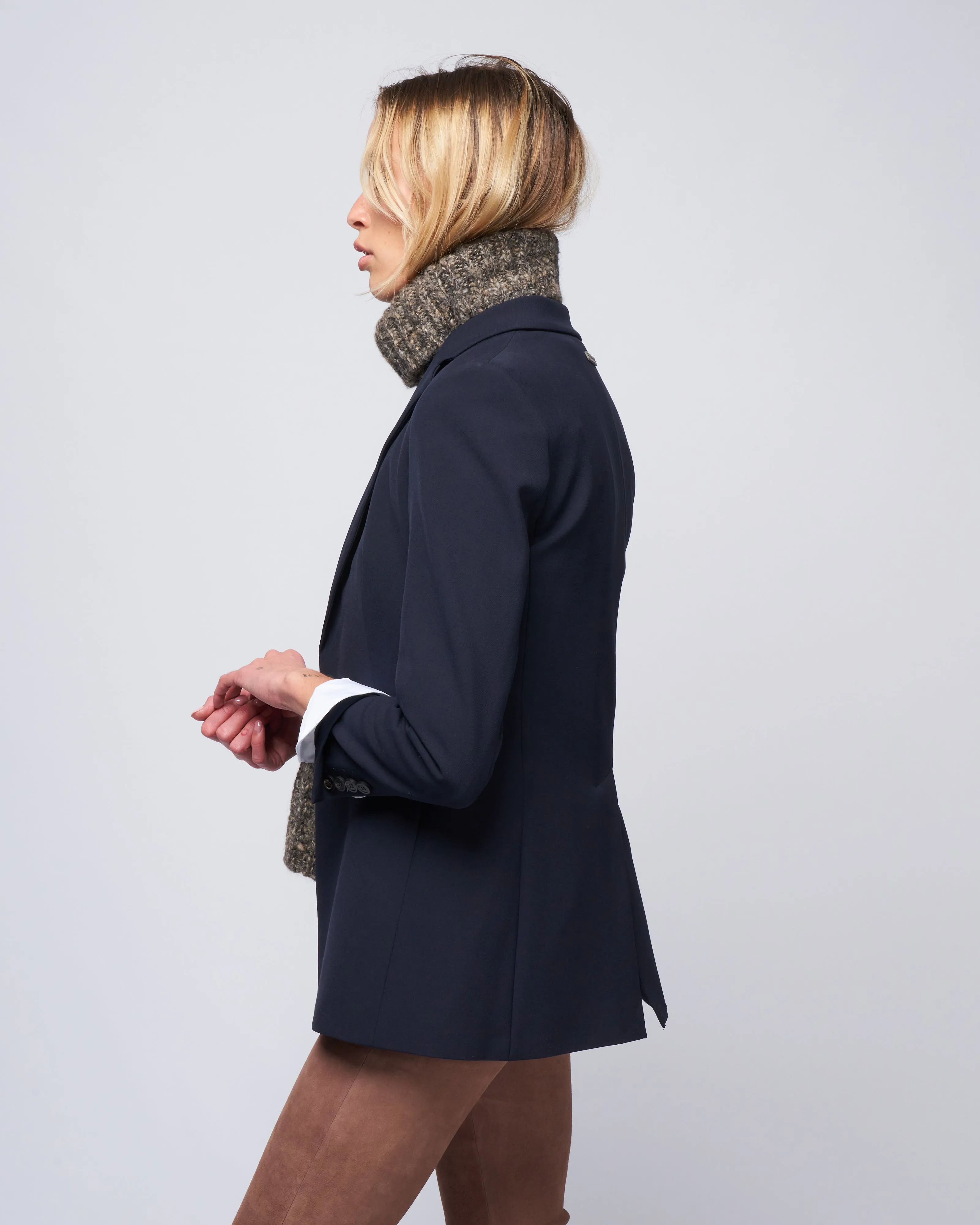 single breast blazer - navy blue