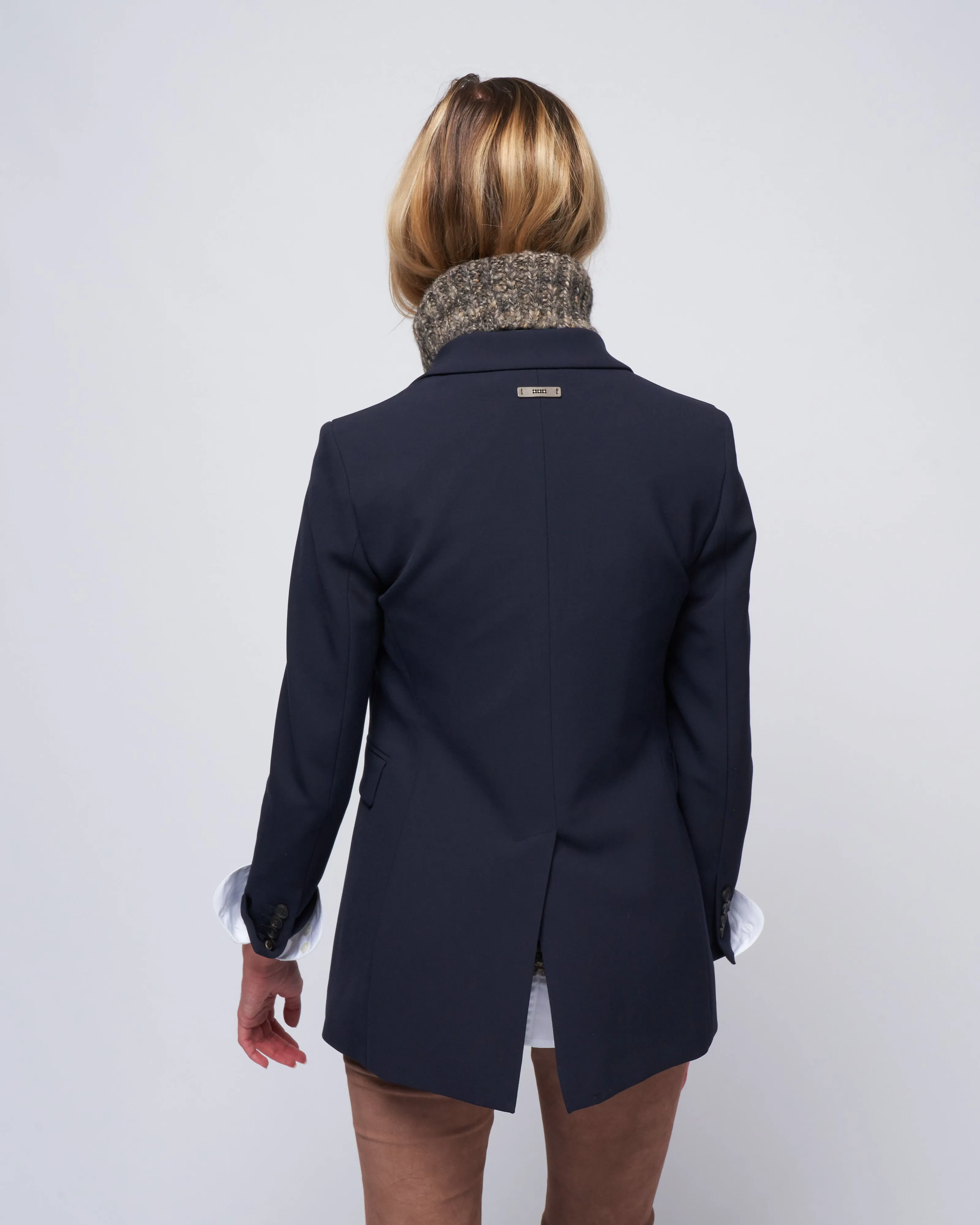single breast blazer - navy blue