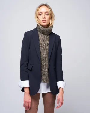 single breast blazer - navy blue