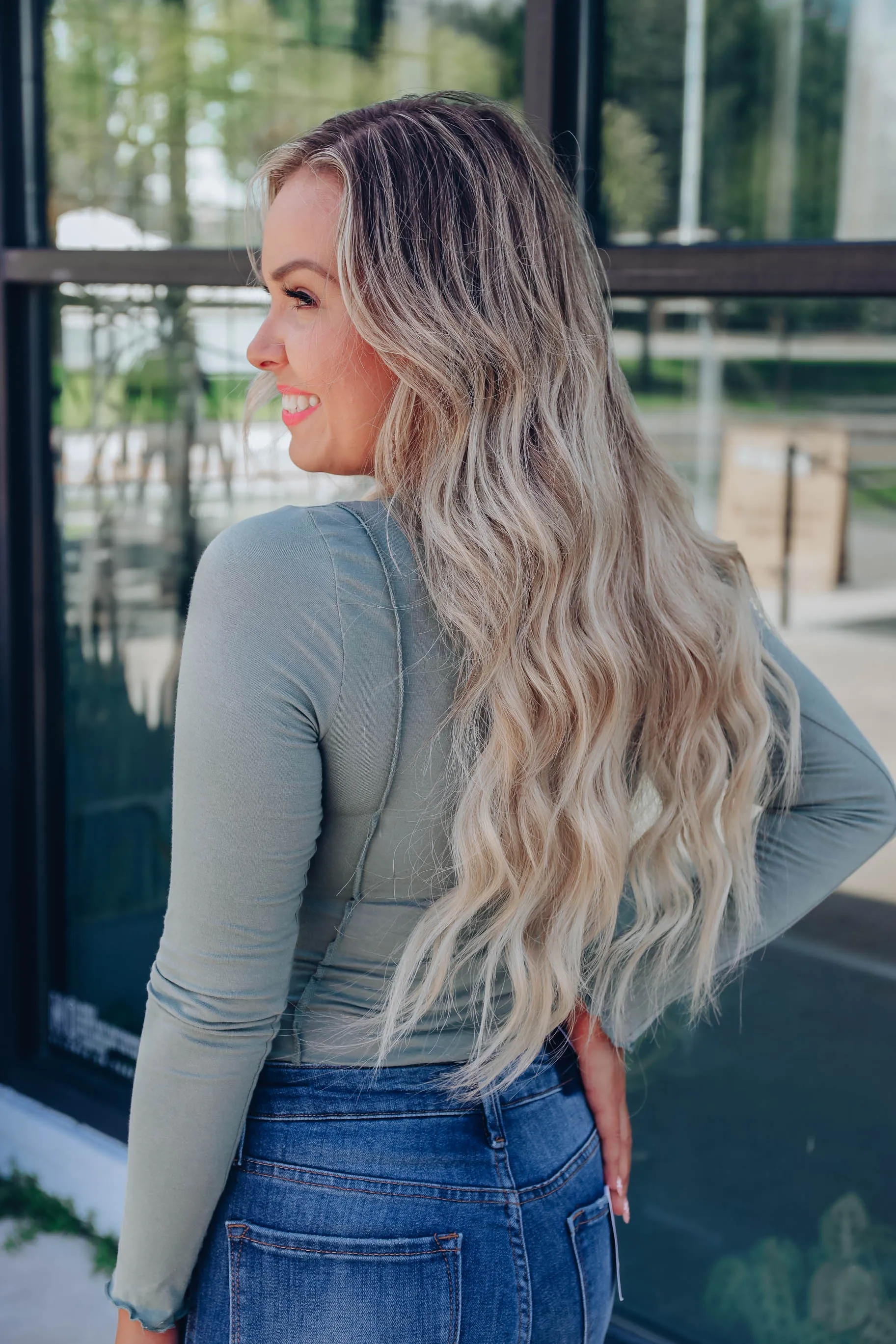 Sonya Long Sleeve Bodysuit - Olive