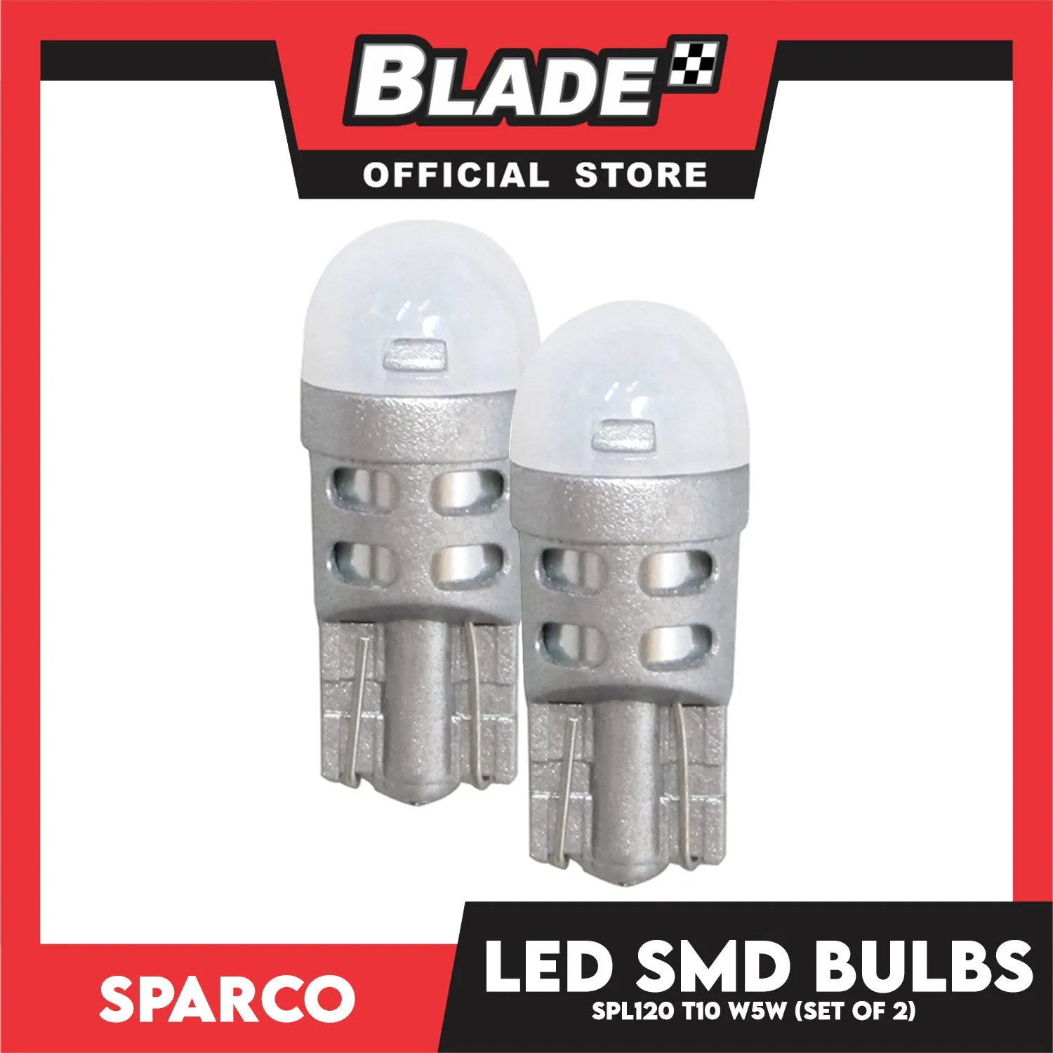 Sparco Led Smd Bulbs SPL120 T10 W5W (Set of 2) Use for Signal, Dome, Plate Number and Dashboard Light