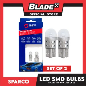 Sparco Led Smd Bulbs SPL120 T10 W5W (Set of 2) Use for Signal, Dome, Plate Number and Dashboard Light