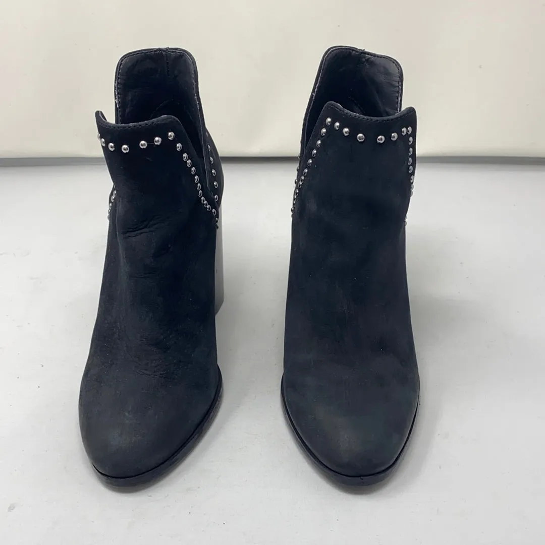 Steve Madden Black Suede Studded Dipped Ankle Bootie