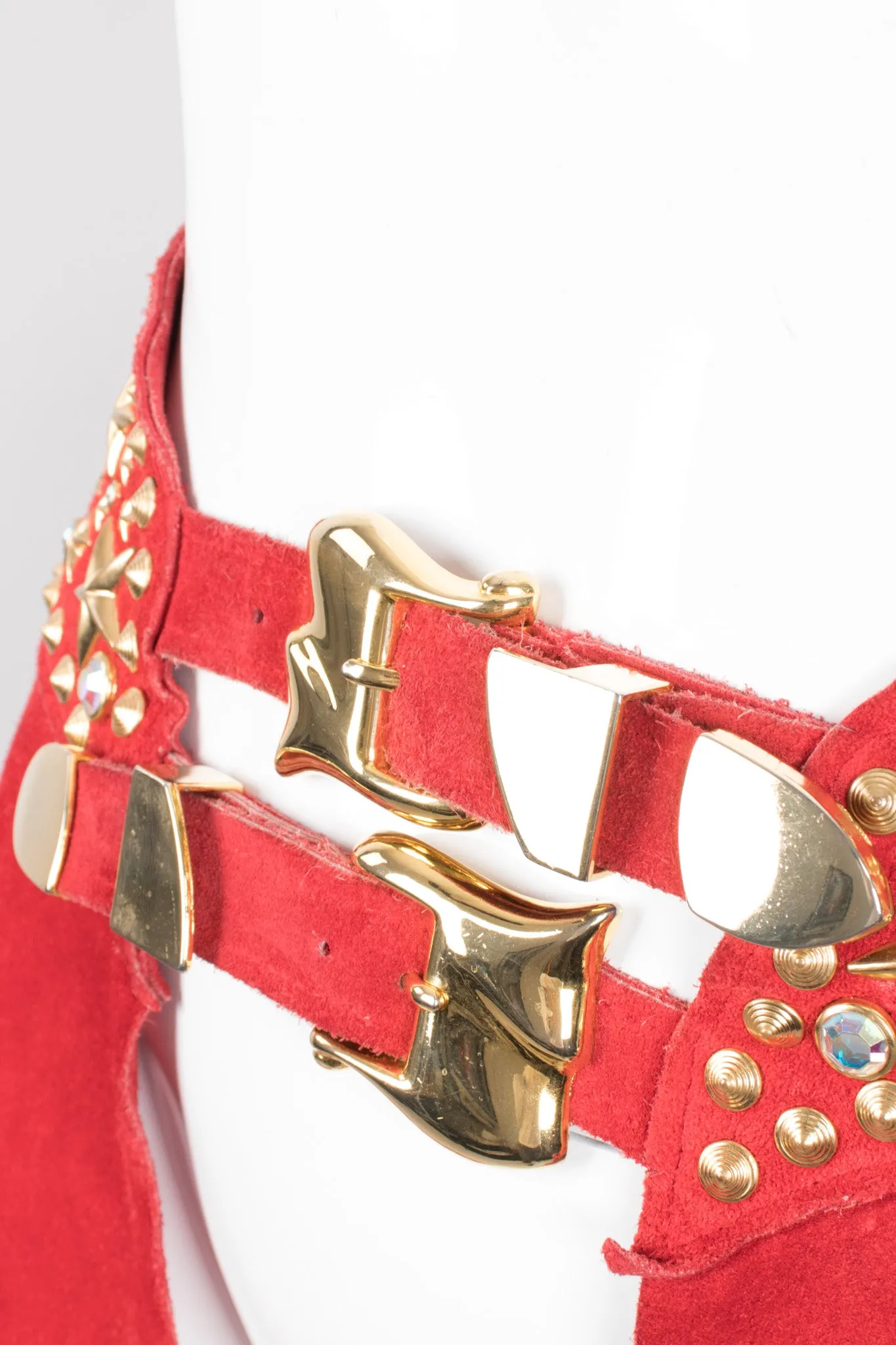Studded Suede Fringe Belt