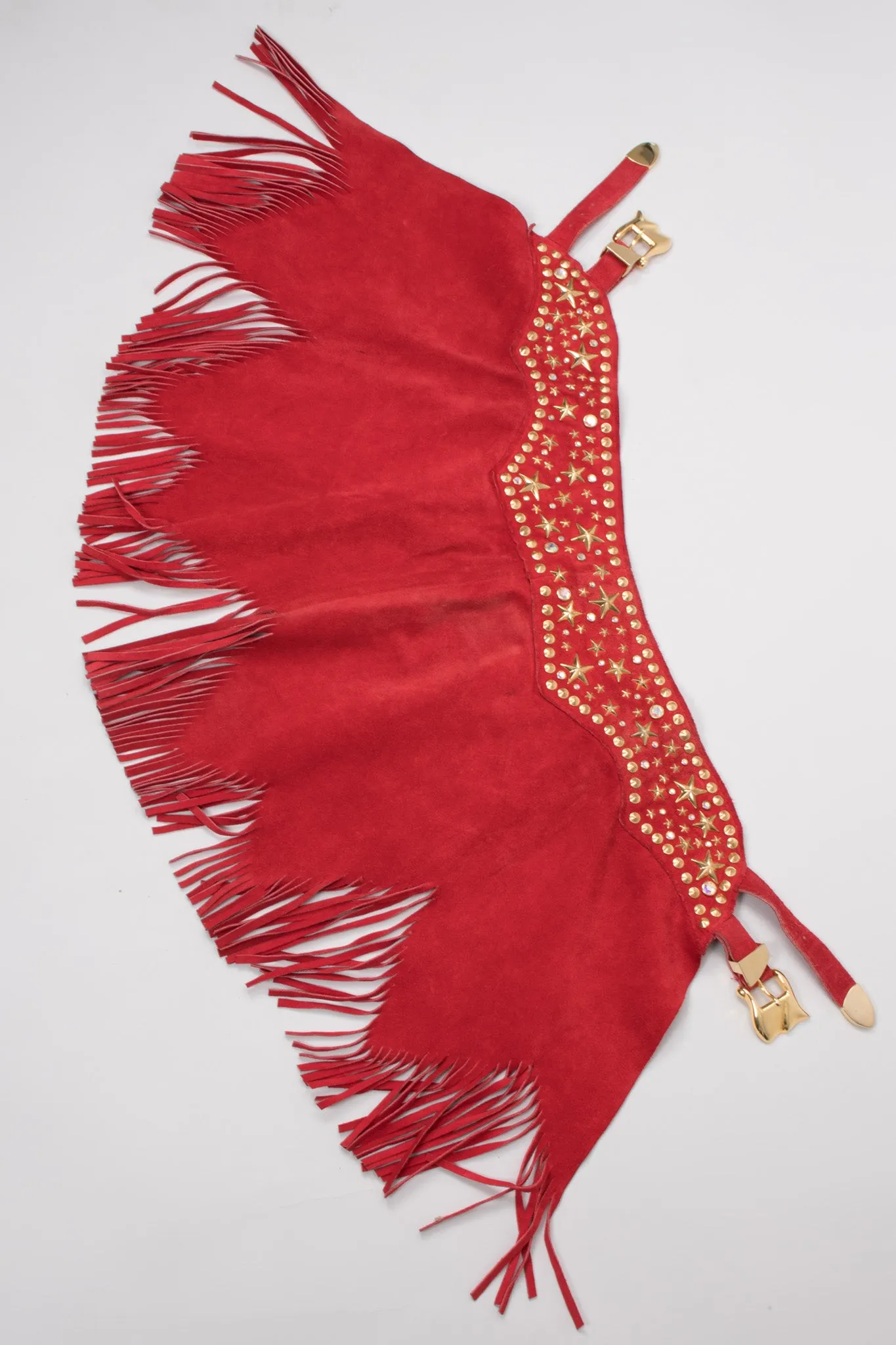 Studded Suede Fringe Belt