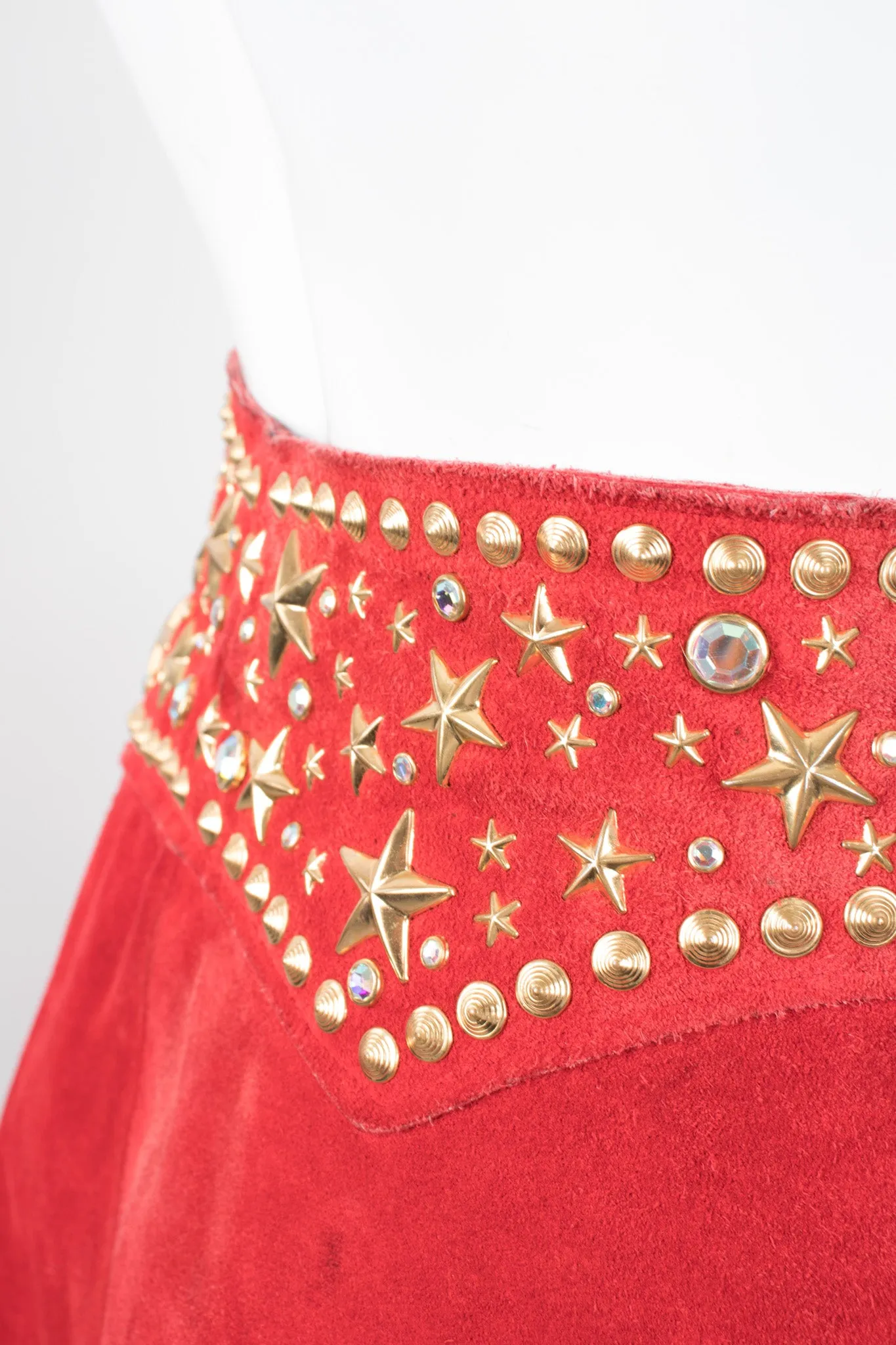 Studded Suede Fringe Belt