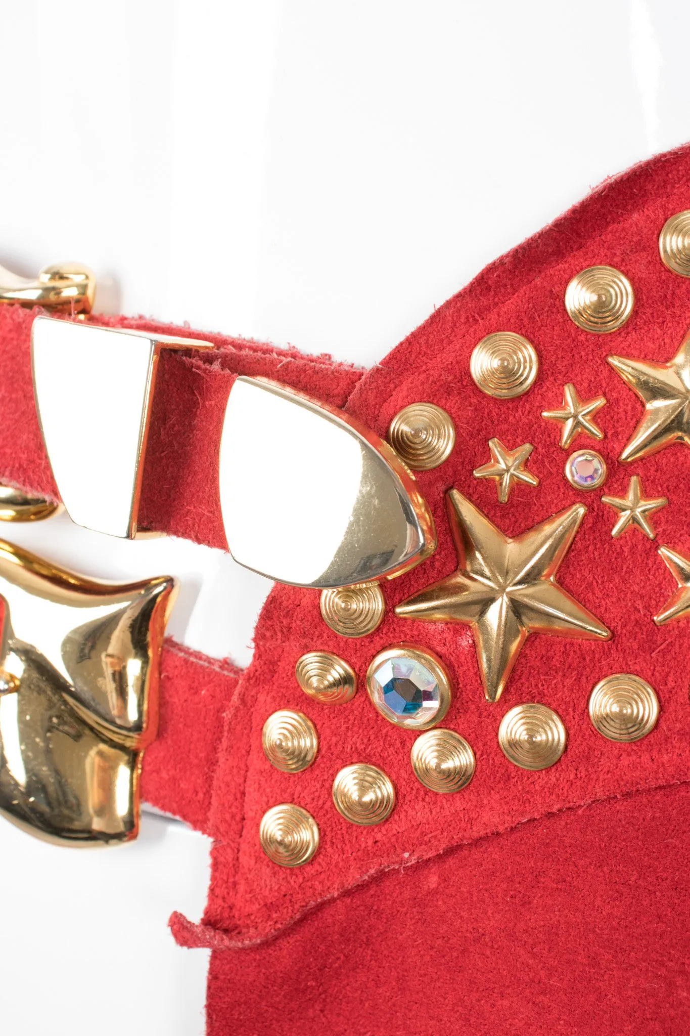 Studded Suede Fringe Belt