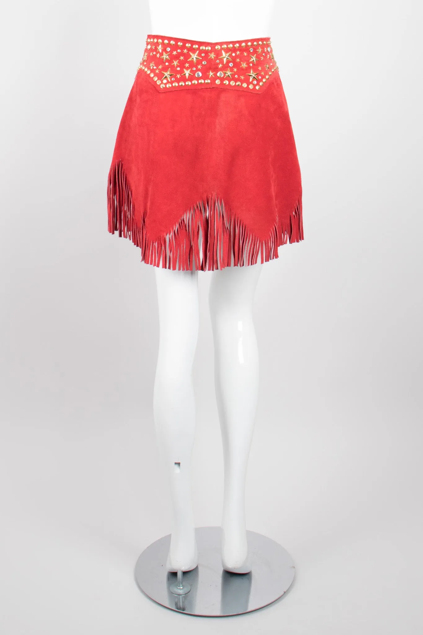 Studded Suede Fringe Belt
