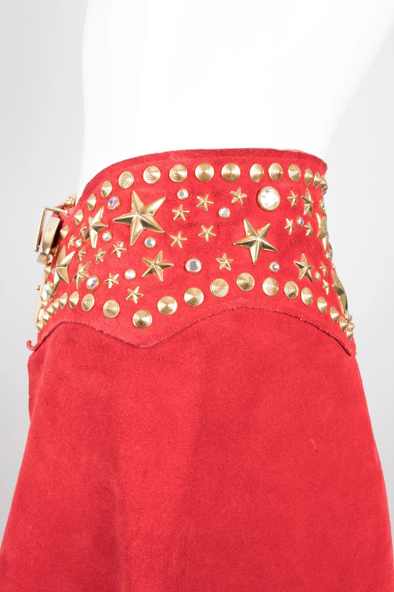 Studded Suede Fringe Belt