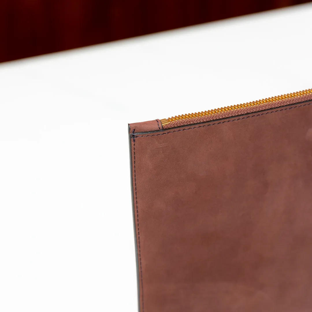 Suede Medium Zipper Pouch