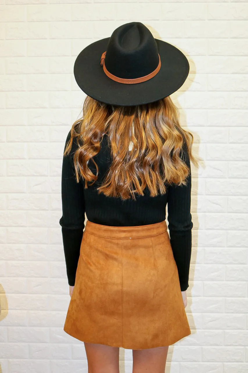 Sutton Suede Skirt - Camel