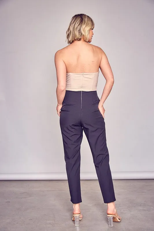 Tan and Black Jumpsuit