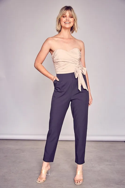 Tan and Black Jumpsuit