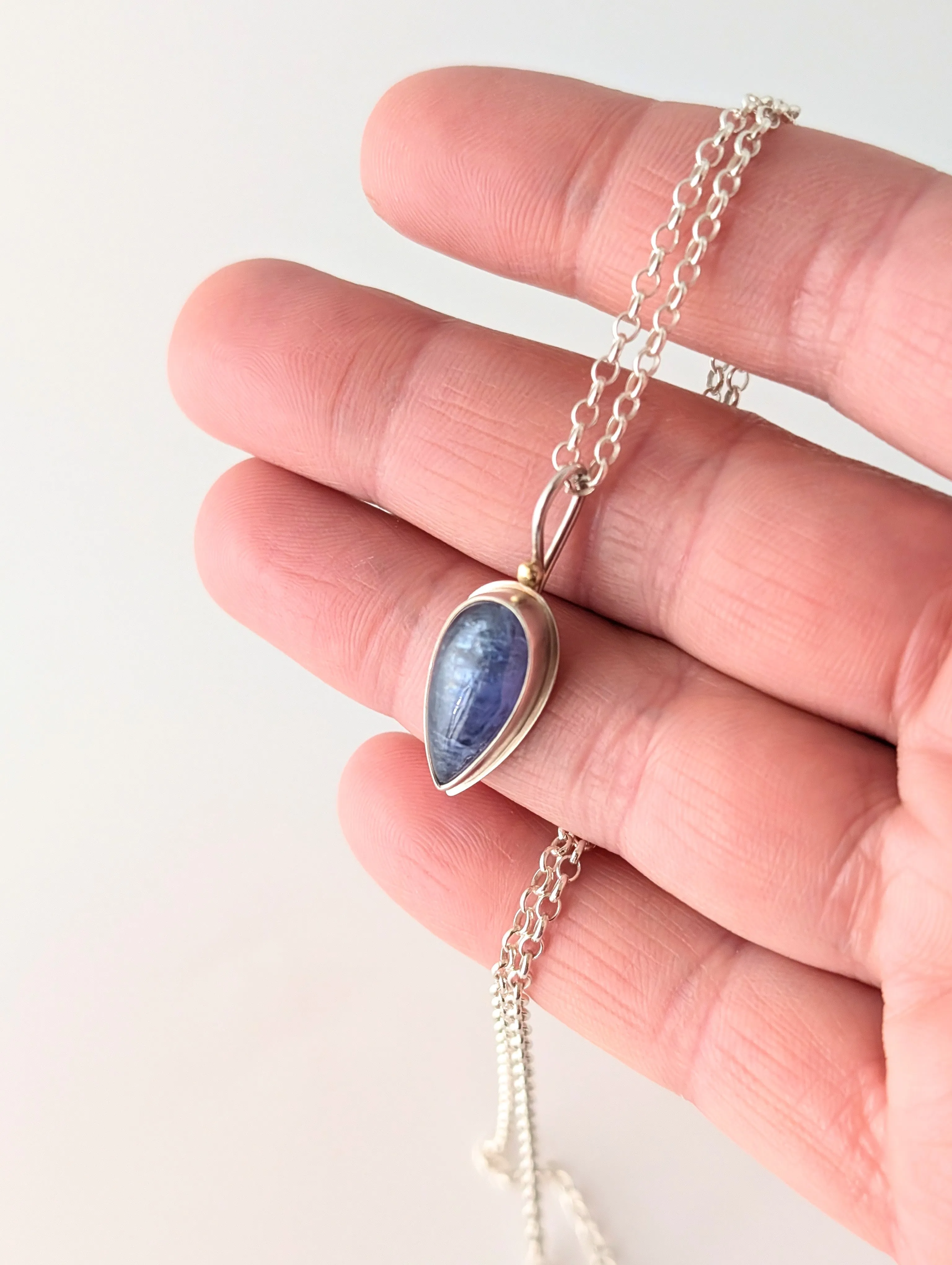 Tanzanite Talon Pendant-SS/14k