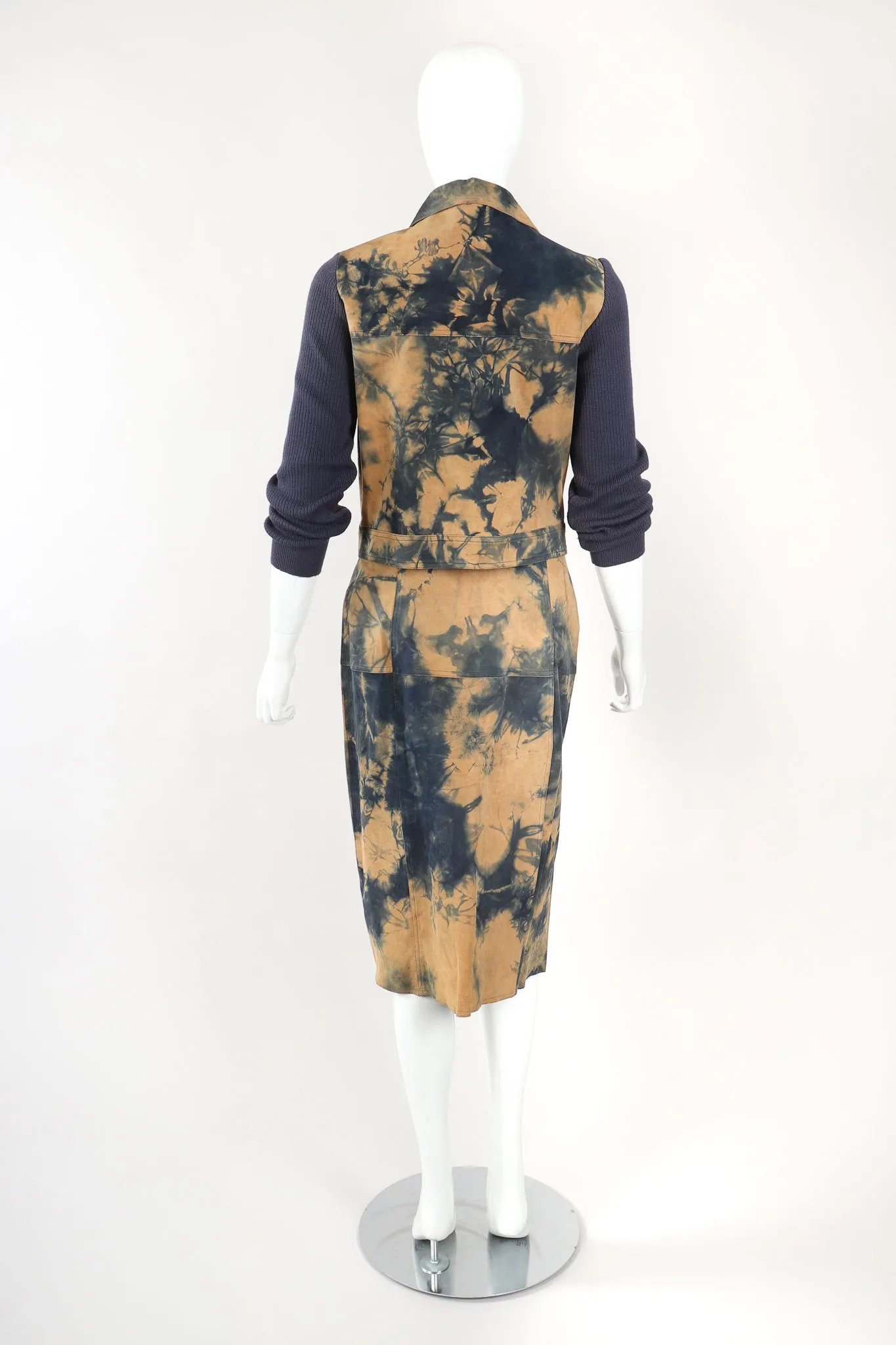 Tie Dye Tissue Suede Jacket & Skirt Set