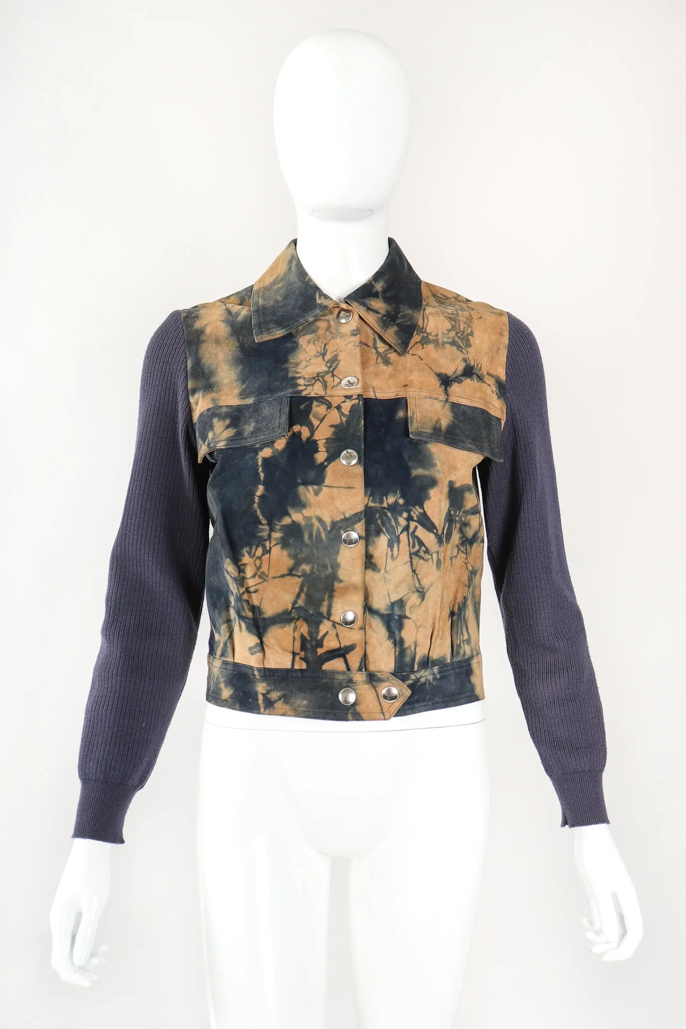 Tie Dye Tissue Suede Jacket & Skirt Set