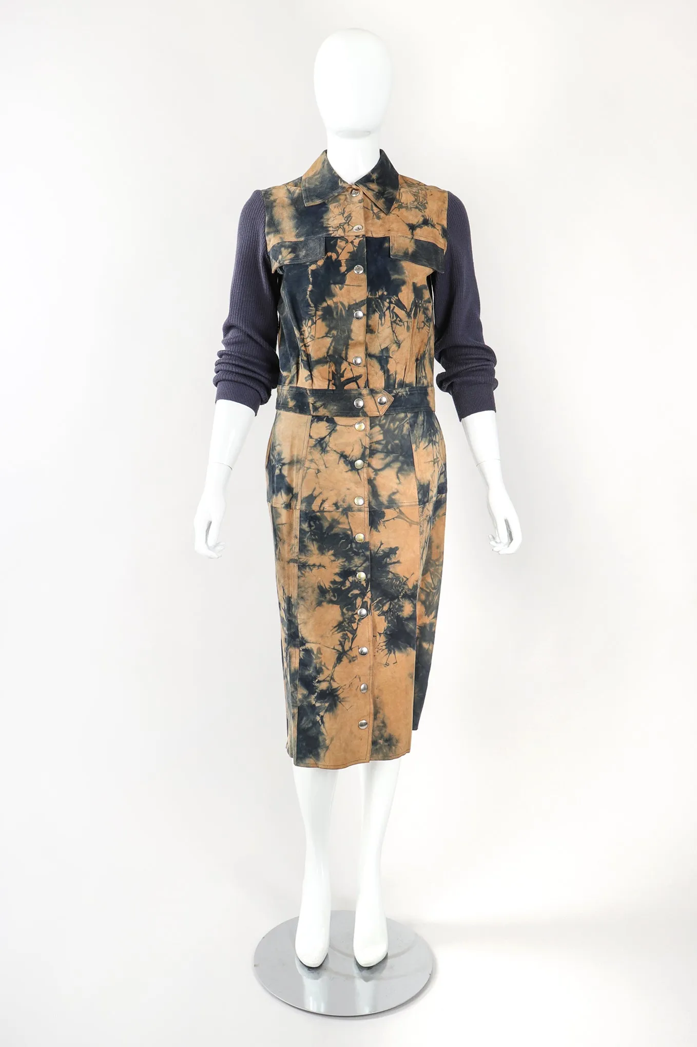 Tie Dye Tissue Suede Jacket & Skirt Set