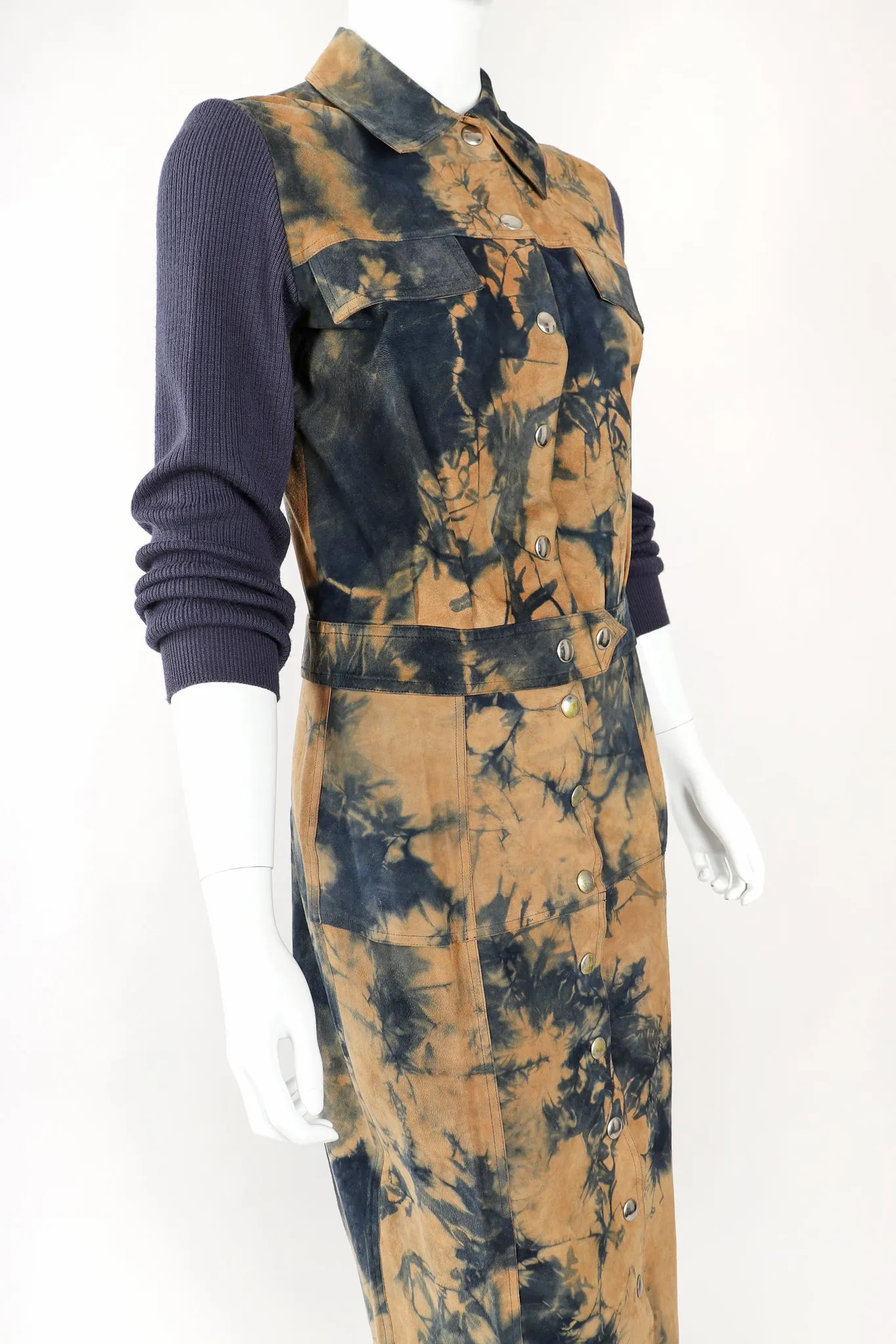 Tie Dye Tissue Suede Jacket & Skirt Set