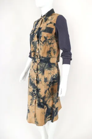 Tie Dye Tissue Suede Jacket & Skirt Set