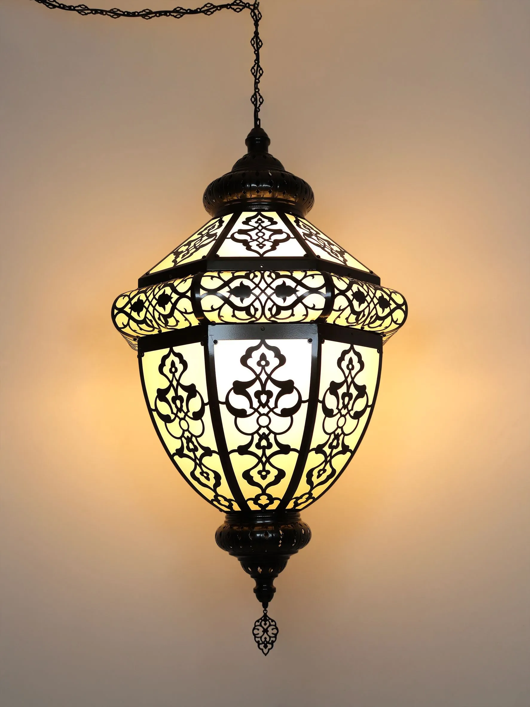 Turkish Hanging Lamp Lantern Laser Cut Pattern Shadow