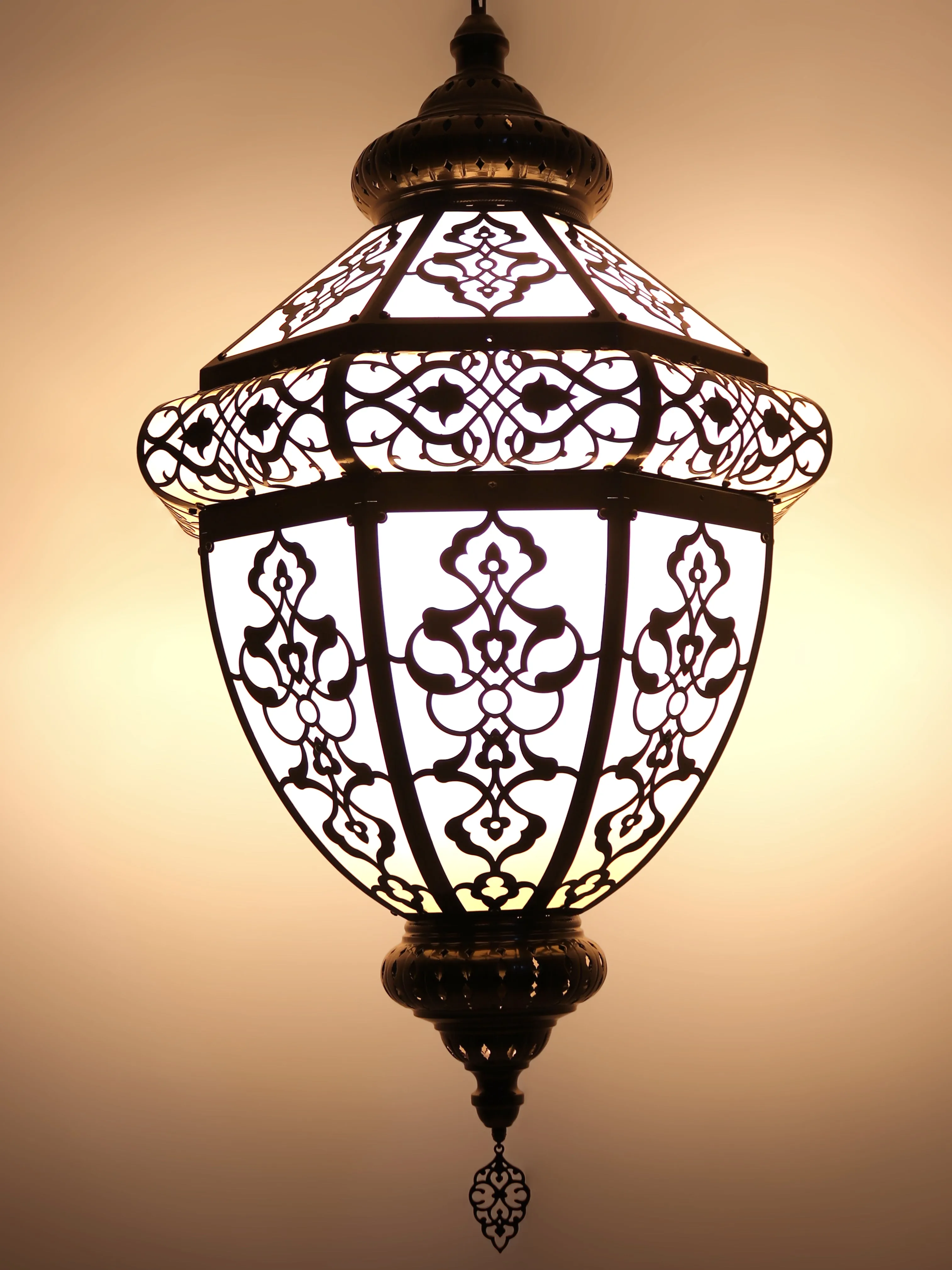 Turkish Hanging Lamp Lantern Laser Cut Pattern Shadow