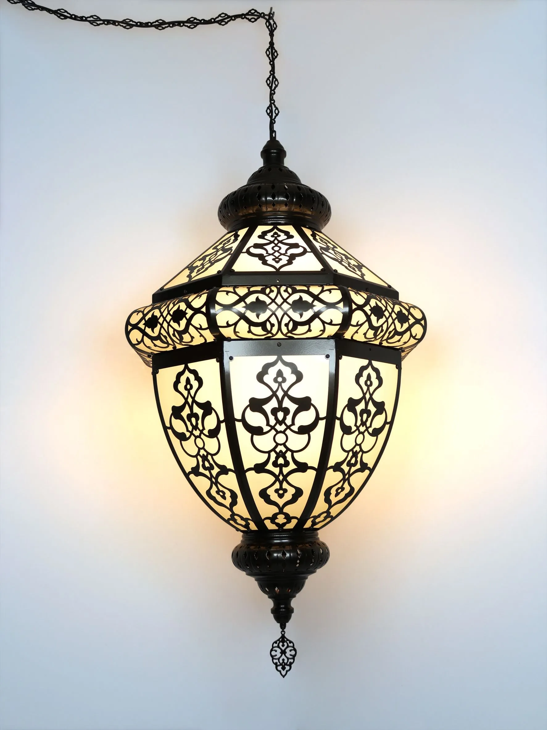 Turkish Hanging Lamp Lantern Laser Cut Pattern Shadow